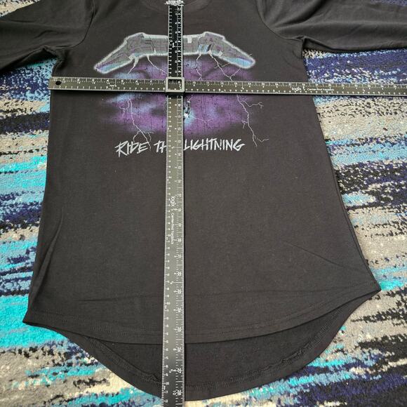 NWOT Mens Licensed Black Metallica Ride the Lightning Terry Tunic T-Shirt Size S - Picture 5 of 7